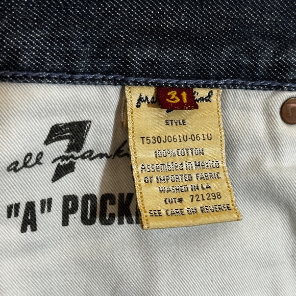 7 Seven for All Mankind A Pocket Jeans Y2k Dark Wash - Picture 6 of 12